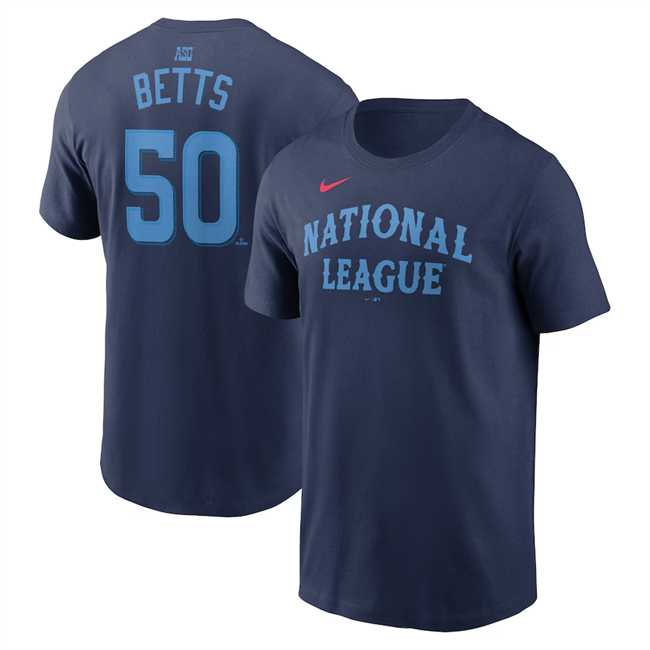 Men's National League #50 Mookie Betts Navy 2024 All-Star Name & Number T-Shirt,We sell and wholesale Men's National League #50 Mookie Betts Navy 2024 All-Star Name & Number T-Shirt on line form chian!